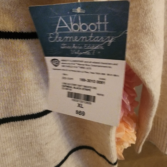 Striped Beige Sweater Dress - Picture 3 of 4